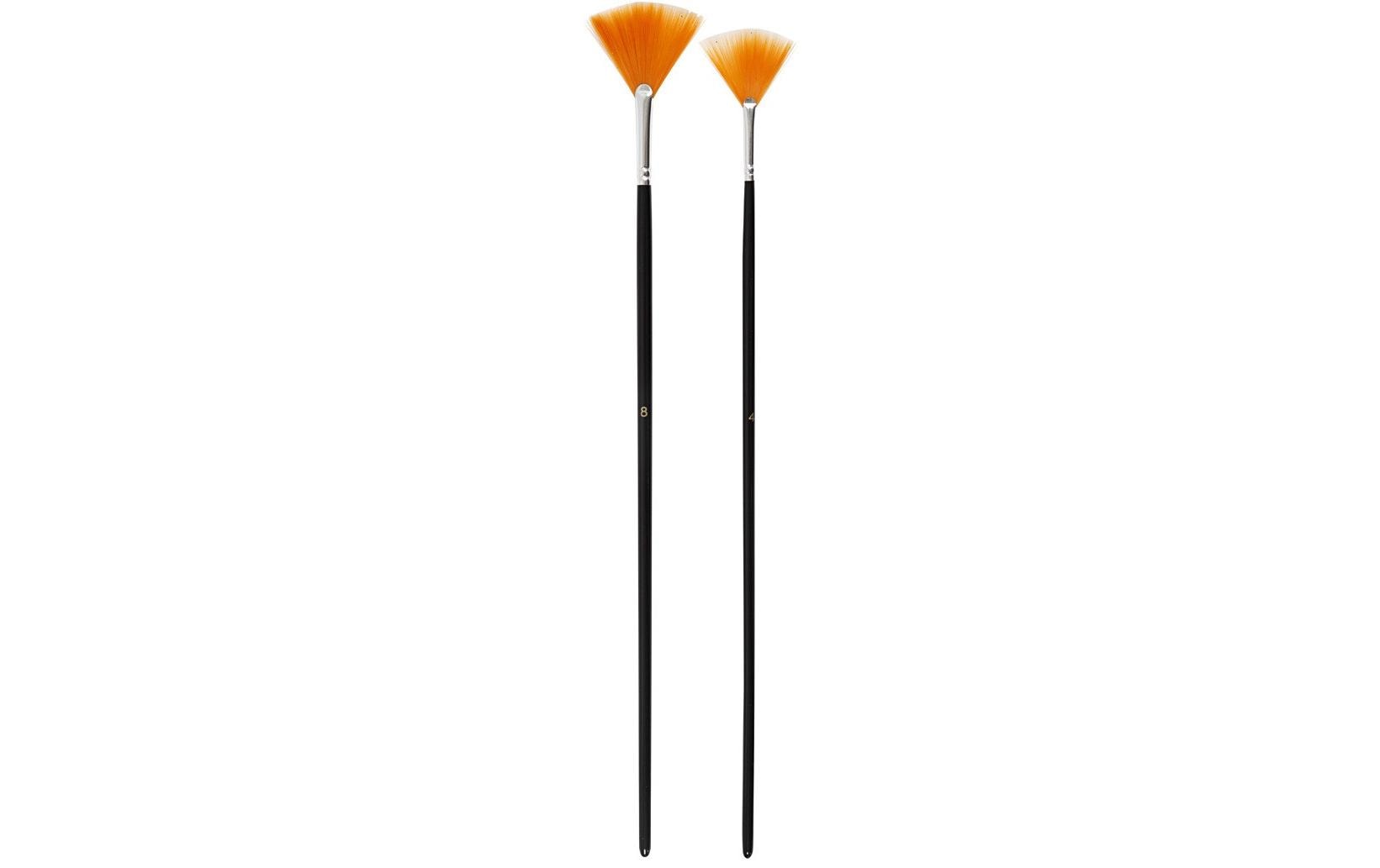Creativ Company Pinsel-Set – Fächerpinsel, Nylon, Grösse 4/8, 2er-Set