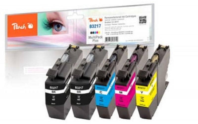 Peach LC-3217 Tintenpatronen-Multipack, Schwarz/Cyan/Magenta/Gelb (Kompatibel) – für Brother MFCJ 5330/5335 …
