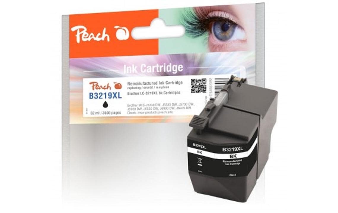 Peach LC-3219XL Schwarz Tintenpatrone (Kompatibel) – 3'000 Seiten – für Brother LC-3219XLBK