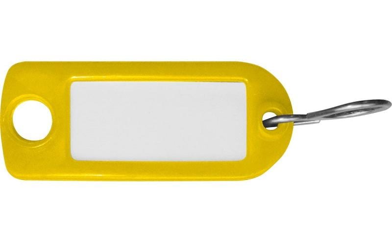 Rieffel Schlüsselanhänger – Kunststoff, Gelb, 22 × 55 mm, 10er-Pack