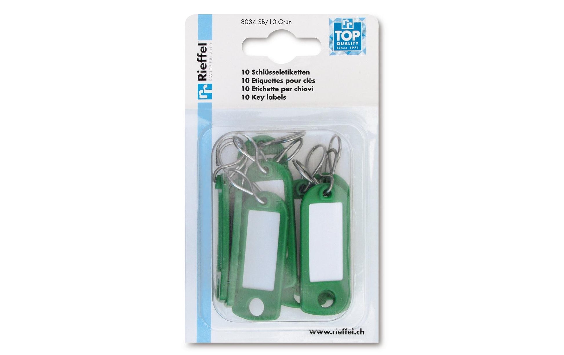 Robert rieffel Rieffel Schlüsselanhänger – Kunststoff, Grün, 55 × 22 mm, 10er-Pack