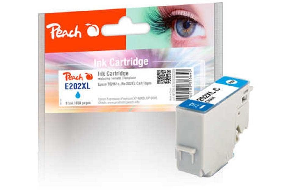 Peach 202XL Cyan Tintenpatrone (Kompatibel) – 650 Seiten – für Epson Expression Premium XP-6000/6005/6100 …