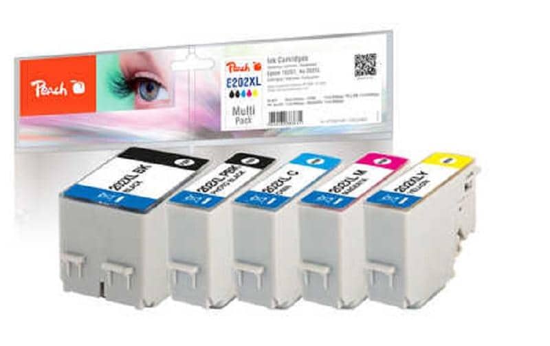 Peach Tintenpatronen-Multipack 202XL (T02G7), XL, 5er-Pack – für Epson XP-6000, XP-6005, XP-6100 und andere