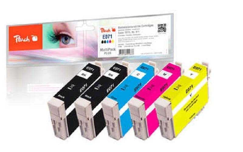 Peach T0715 Tintenpatronen-Multipack, Schwarz/Cyan/Magenta/Gelb (Kompatibel) – für Epson Stylus D 120/78/92
