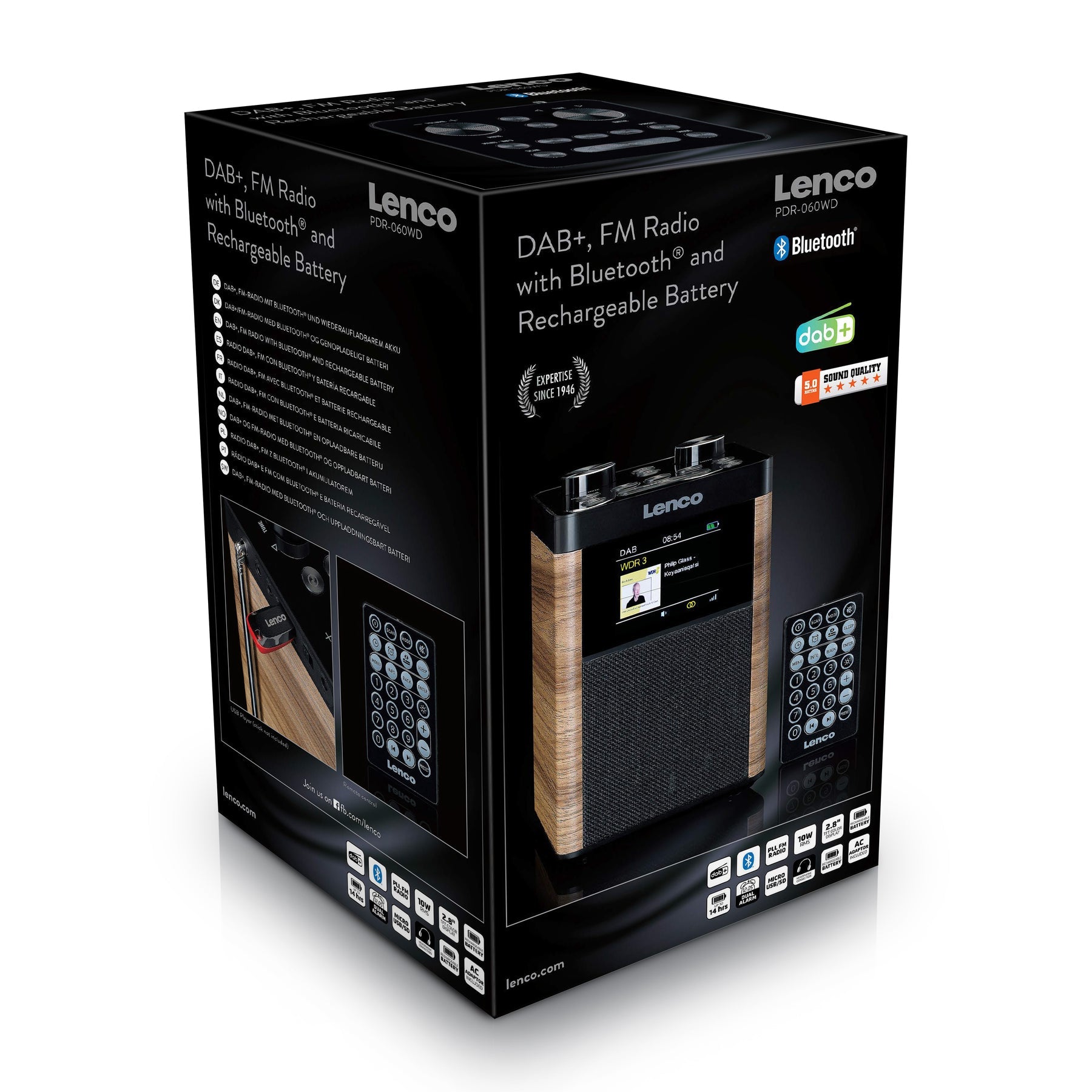 Lenco PDR-060WD – DAB-/Internetradio – Tischradio – DAB+, UKW, USB, Bluetooth – Schwarz