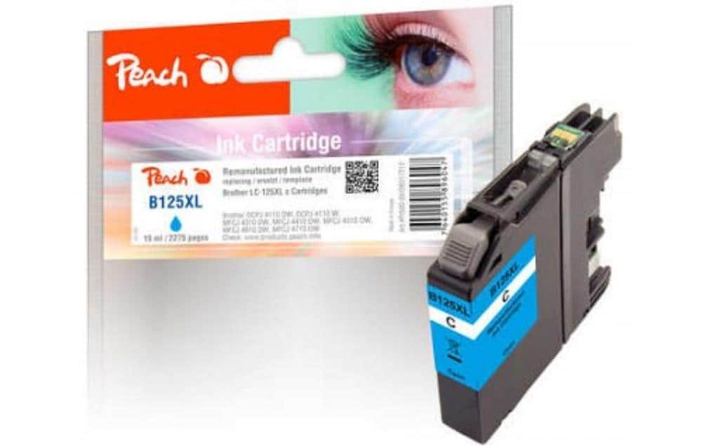Peach LC-125XL Cyan Tintenpatrone (Kompatibel) – 2'275 Seiten – für Brother LC-125XL