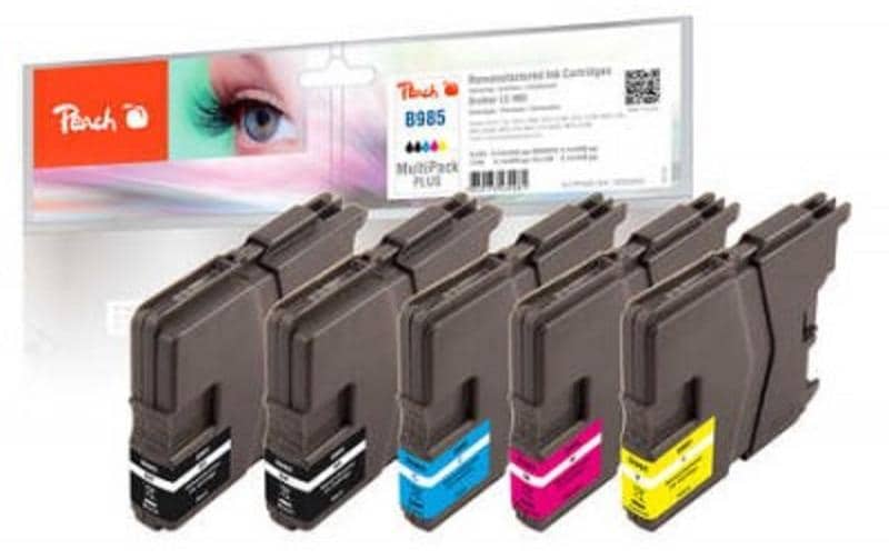 Peach Tintenpatronen-Multipack LC-985, CMYK, 5er-Pack, kompatibel – für MFCJ 220, MFCJ 265 W, MFCJ 410 und andere