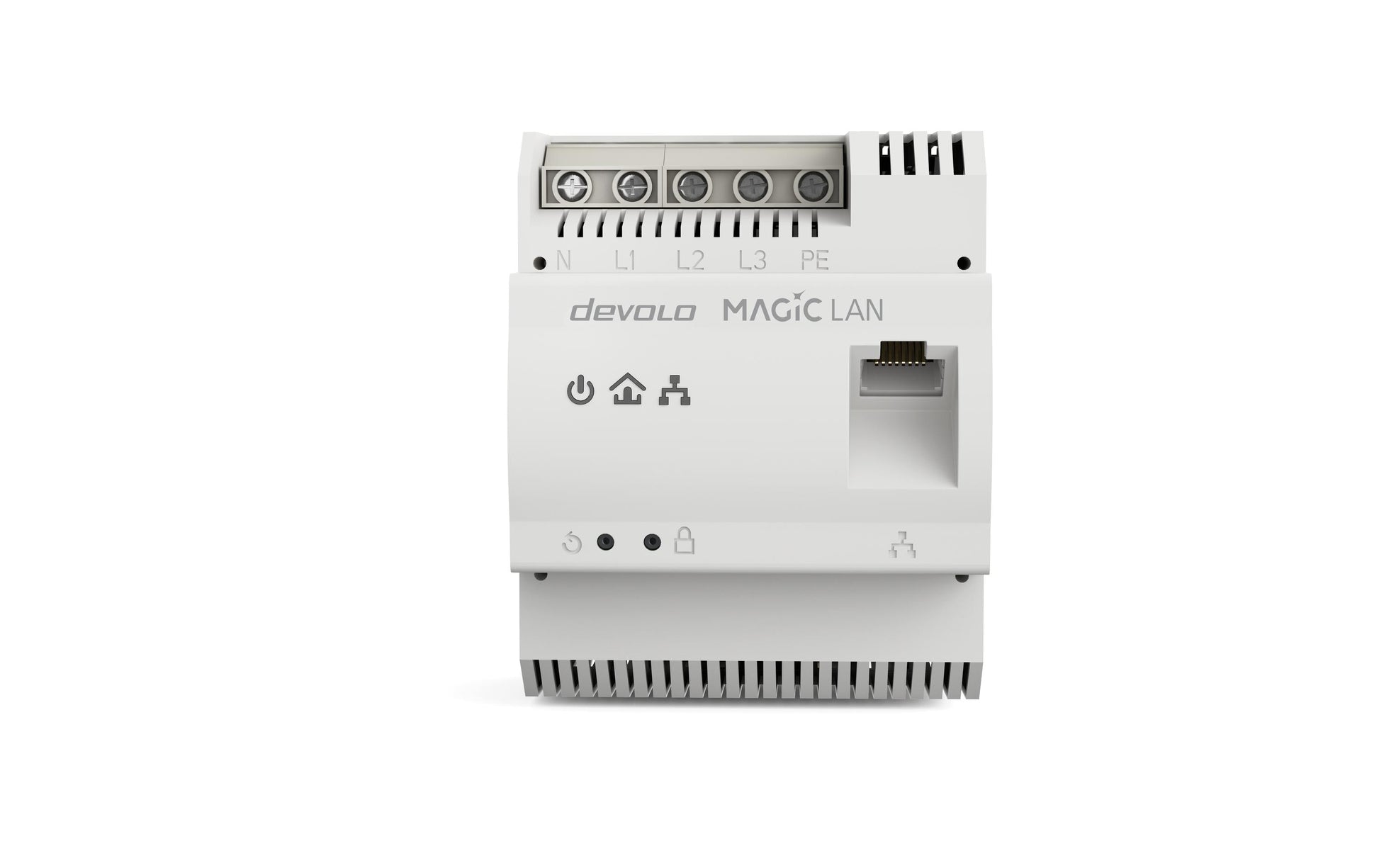 Devolo Magic 2 LAN DINschiene – Powerline Adapter – 2,4 Gbit/s, 1× 2,5G RJ‑45, Weiss