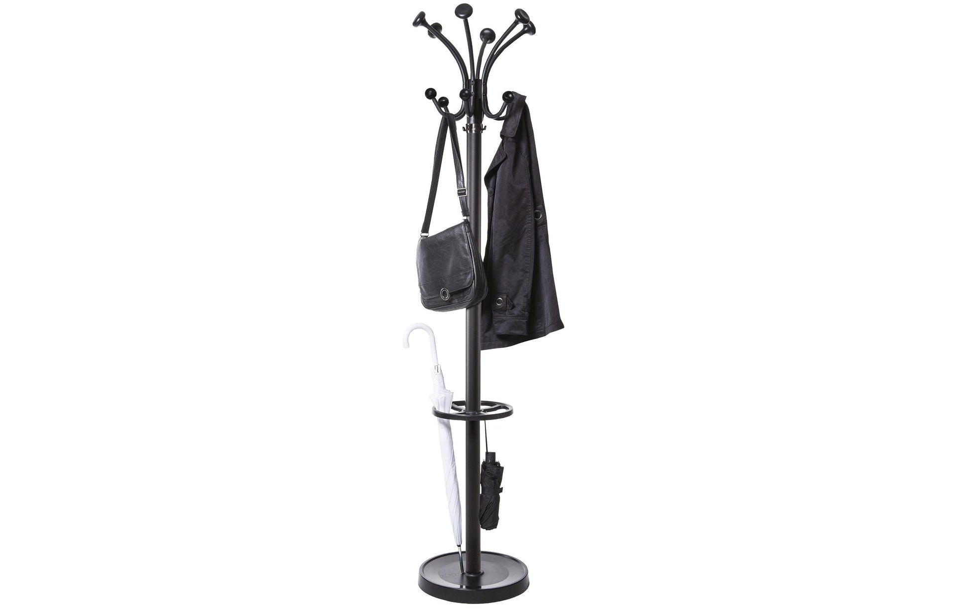 MAUL Nubis Garderobenständer – mit Schirmhalter – Stahl – schwarz – 1'775 mm