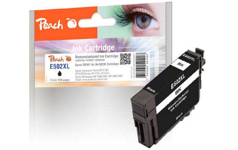 Peach 502XL Schwarz Tintenpatrone (Kompatibel) – 720 Seiten – für Epson T02W1