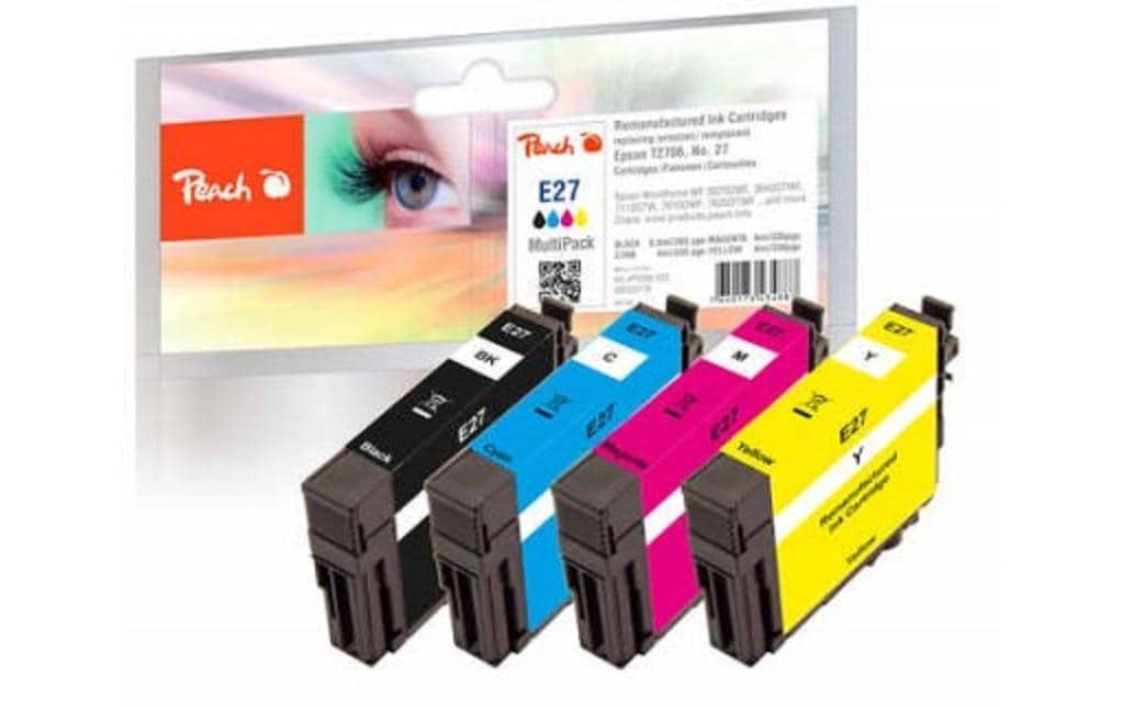 Peach T2706 Tintenpatronen-Multipack, Schwarz/Cyan/Magenta/Gelb (Kompatibel) – für Epson WF-3600/7600/7700 ...
