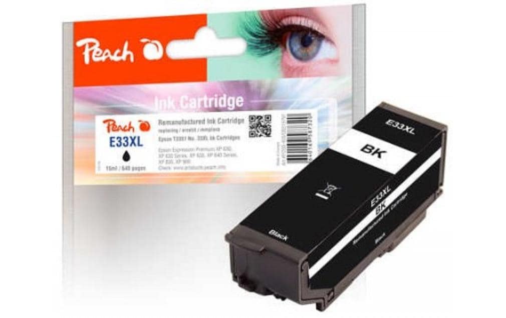 Peach 33XL Schwarze Tintenpatrone (Kompatibel) – 640 Seiten – für Epson XP-530/XP-540/XP-630 …