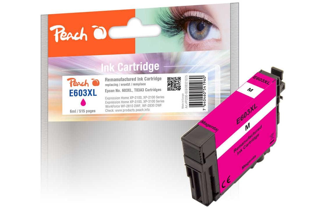 Peach 603XL Magenta Tintenpatrone (Kompatibel) – 515 Seiten – für Epson XP-2100/XP-3100/XP-4100 …