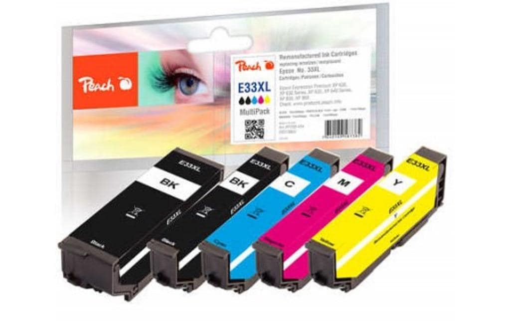 Peach 33XL Tintenpatronen-Multipack, 5er-Set (Kompatibel) – für Epson XP-530/XP-540/XP-630 …