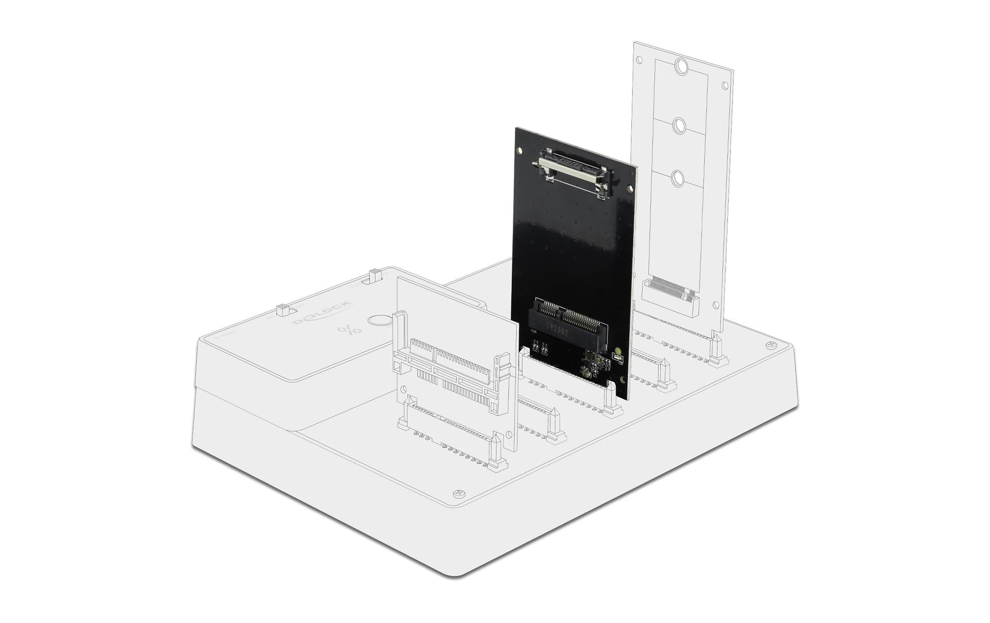 DeLOCK Adapterplatine SATA zu mSATA – 1× mSATA, Hot-Swap, S.M.A.R.T., TRIM, NCQ – 51 × 80 × 5 mm – Schwarz