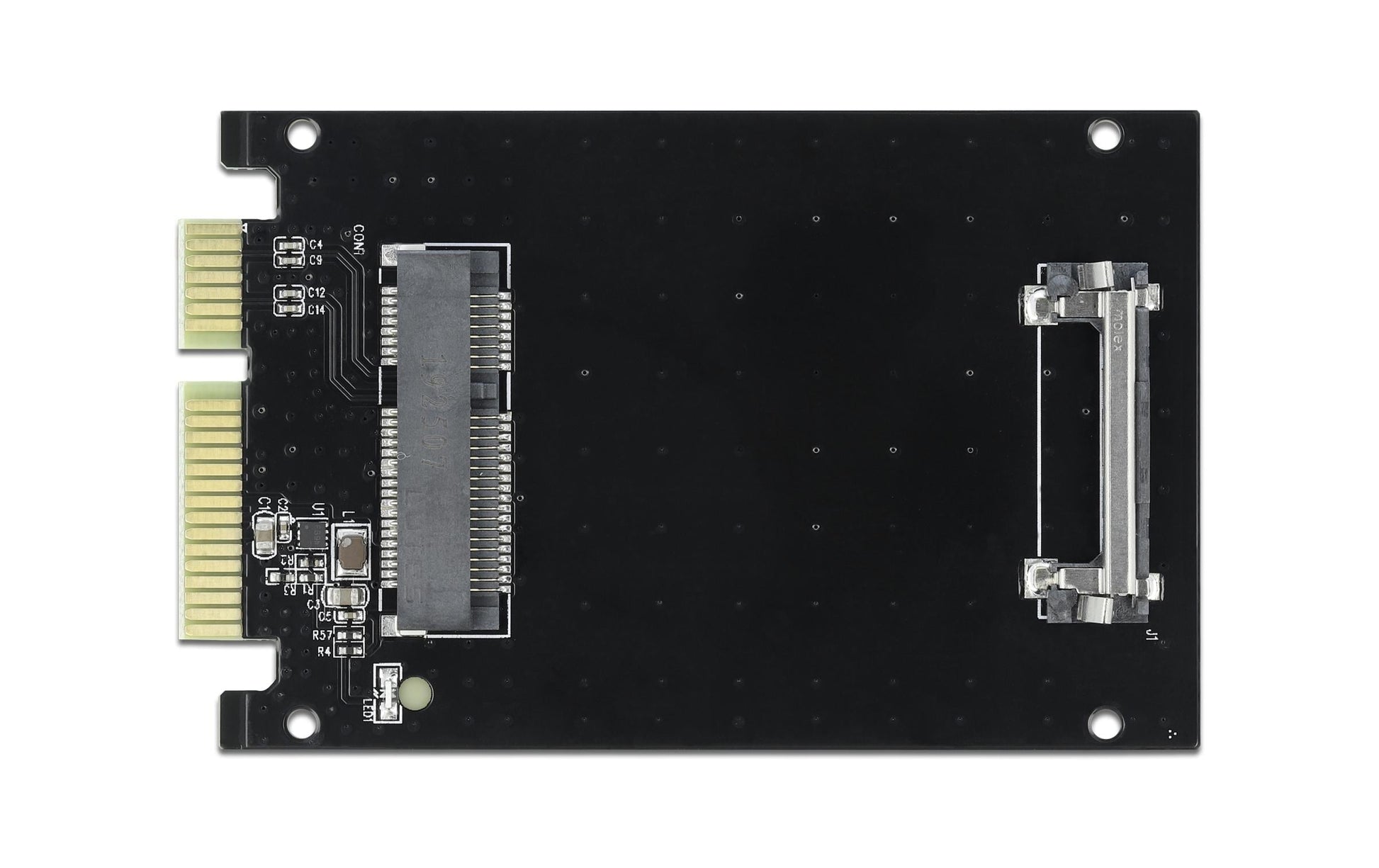 DeLOCK Adapterplatine SATA zu mSATA – 1× mSATA, Hot-Swap, S.M.A.R.T., TRIM, NCQ – 51 × 80 × 5 mm – Schwarz