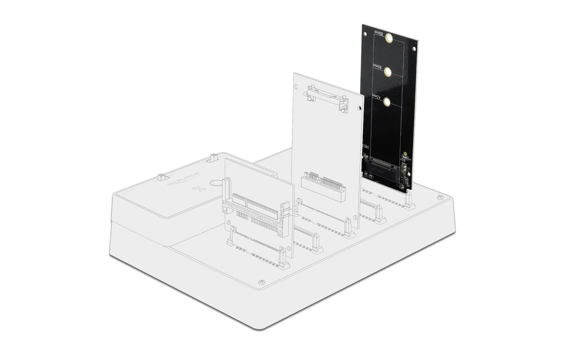 DeLOCK Adapter SATA zu M.2 (Key B) – SATA 3.0, S.M.A.R.T./TRIM/NCQ – für M.2 Key B (SATA) SSDs