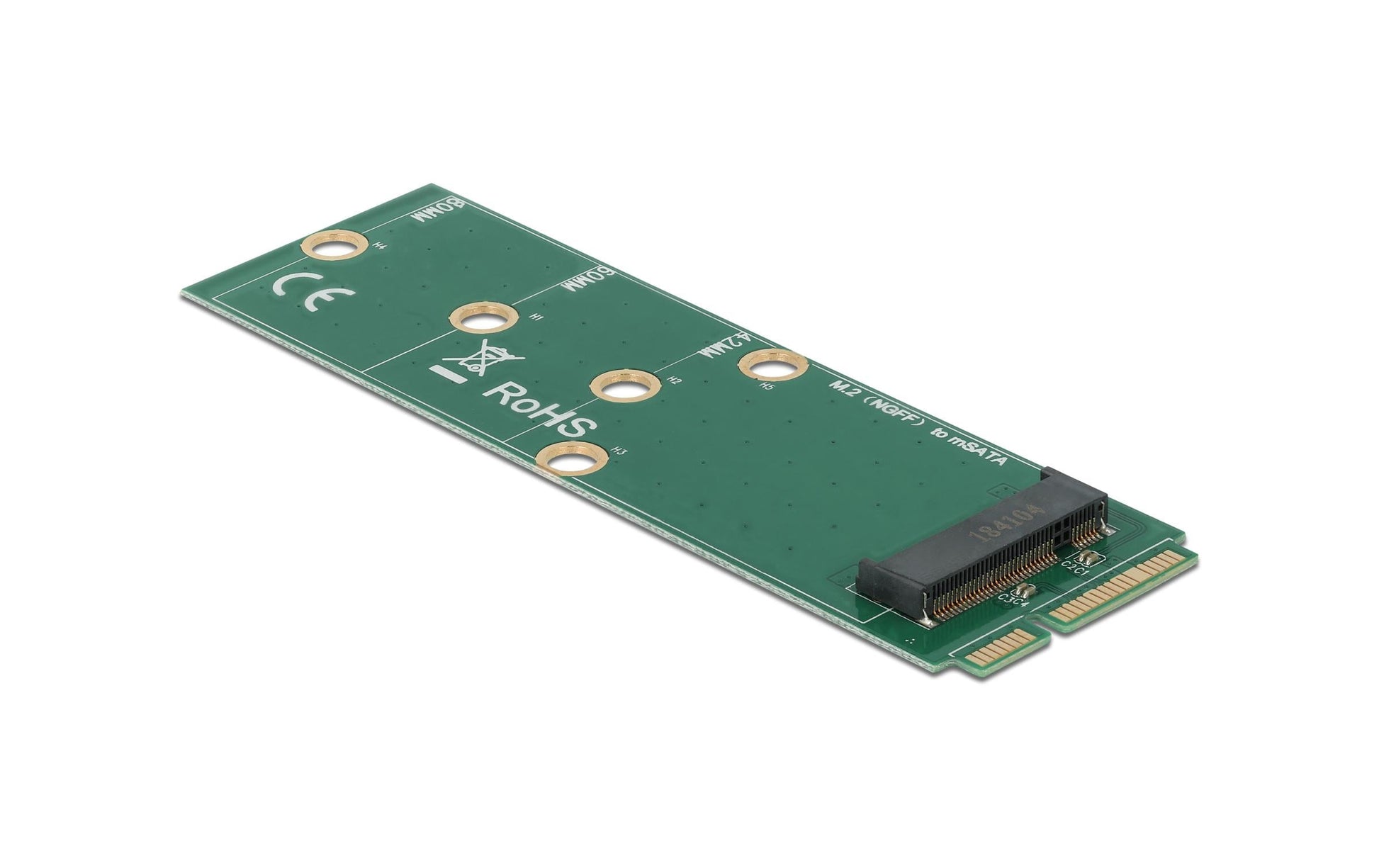 DeLOCK Adapter mSATA zu M.2 Key B – mSATA Formfaktor, 30 × 95 × 4 mm