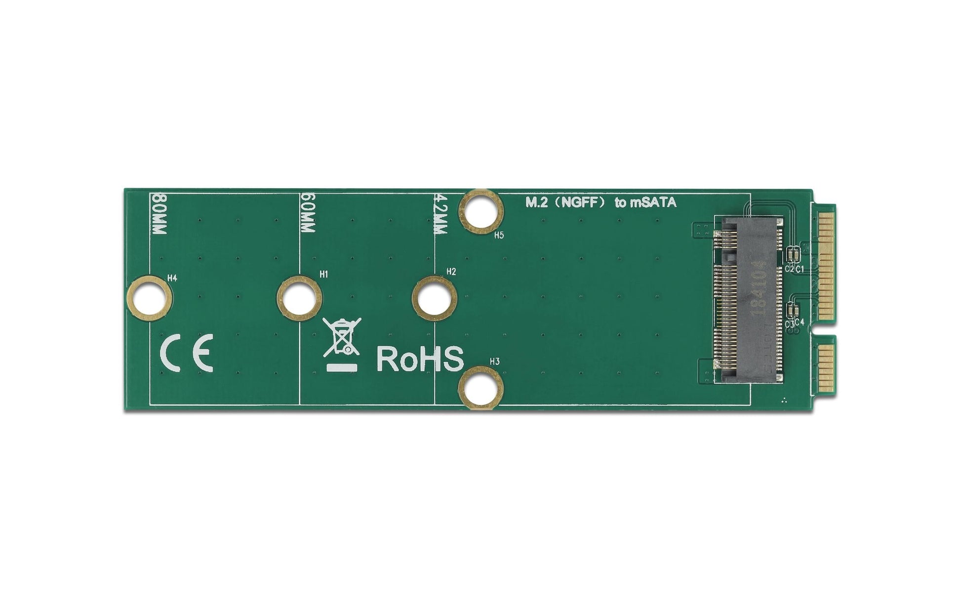 DeLOCK Adapter mSATA zu M.2 Key B – mSATA Formfaktor, 30 × 95 × 4 mm