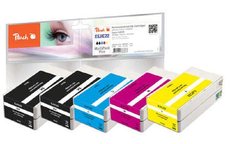 Peach Tintenpatronen-Multipack SJIC22 Multi+, 5er-Pack, kompatibel – für Epson ColorWorks C 3500, Epson TMC 35