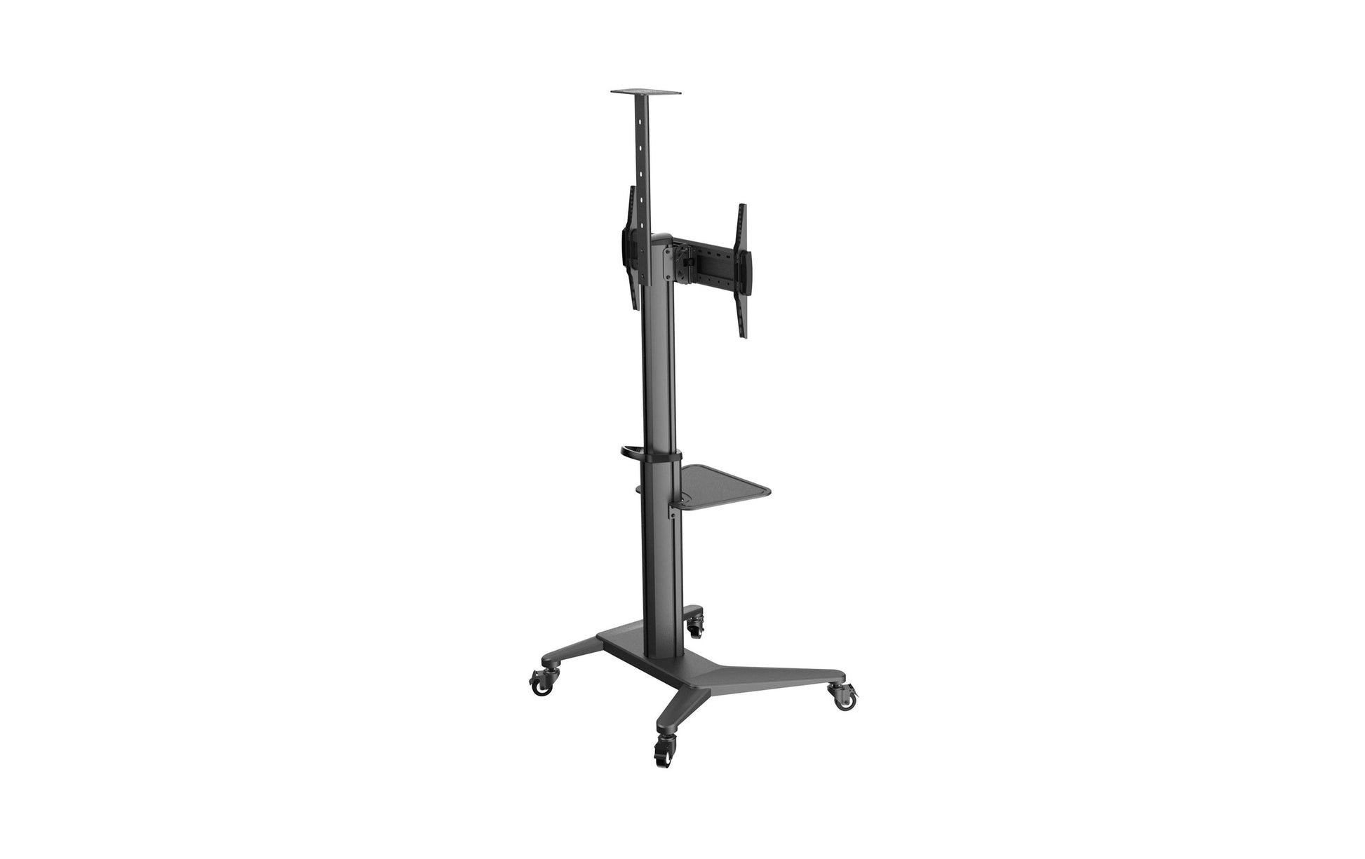 PureMounts PDS-0002C – Trolley, höhenverstellbar, für 47", VESA 600×400, bis 70 kg, schwarz