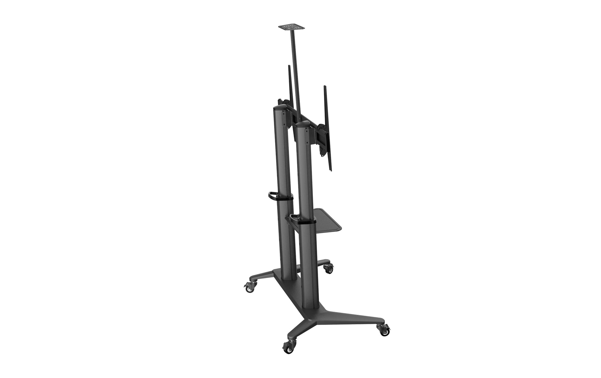 PureMounts PDS-0012C – Trolley, höhenverstellbar, für 75", VESA 1000×400, bis 140 kg, schwarz