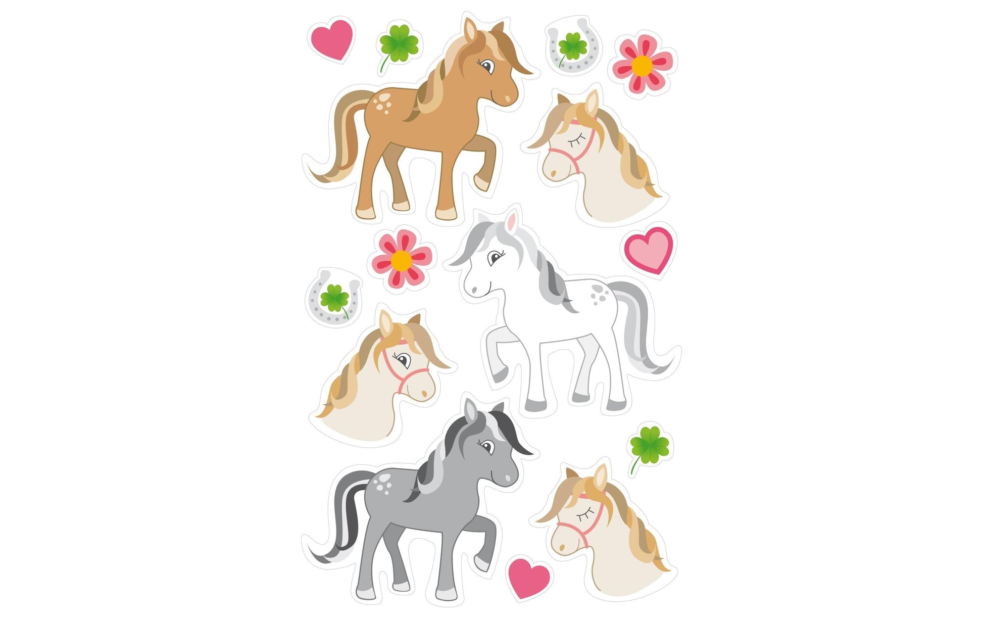 Braun + Company Sticker – 88 × 135 mm, Pferde – 4 Bögen
