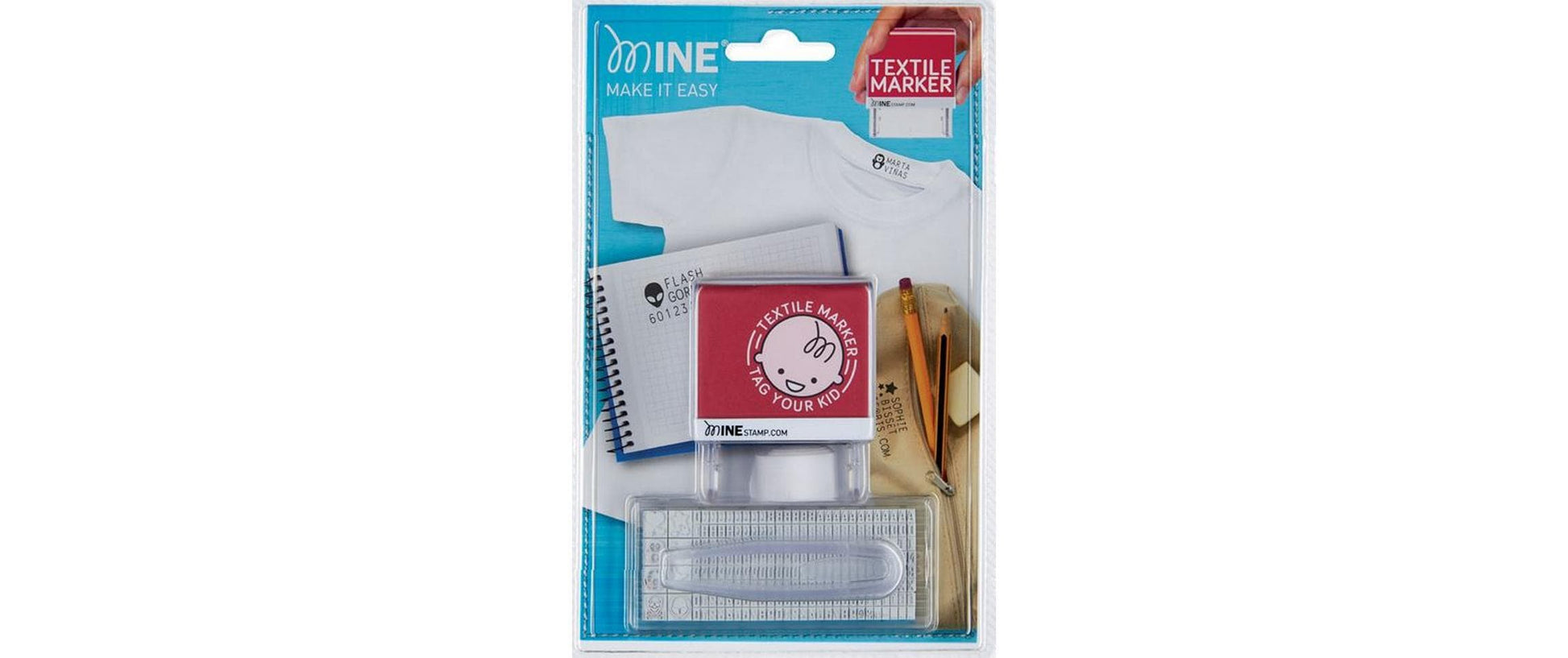 Colop MINE – Traditioneller Textstempel zum Selbersetzen – Abdruck 38 × 14 mm – Schwarz