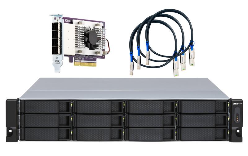 QNAP TL-R1200S-RP – 12-Bay Rack 2U HDD/SSD-Gehäuse – redundantes Netzteil, für 2,5"/3,5" HDD/SSD, SATA