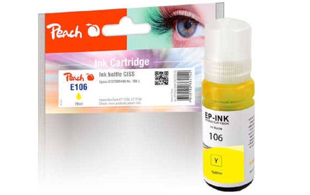 Peach 106 Gelb Tintenpatrone (Kompatibel) – 5'000 Seiten – für Epson EcoTank ET-7700/ET-7750, L 7100/7160/7180