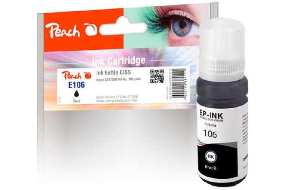 Peach 106 Schwarz Tintenpatrone (Kompatibel) – 5'000 Seiten – für Epson ET-7700/7750, L7100/7160/7180