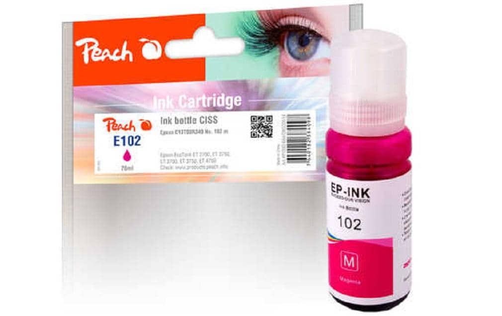 Peach 102 Magenta Tintenpatrone (Kompatibel) – 6'000 Seiten – für Epson EcoTank ET-15000/ET-2700/ET-2750…