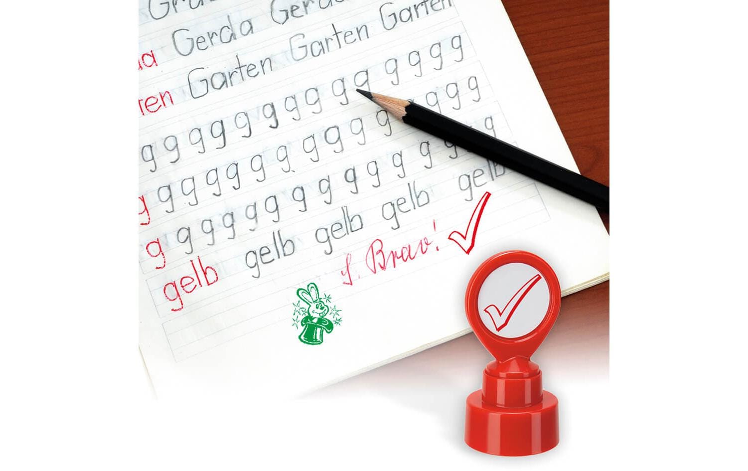 Colop Motivstempel, Motiv Daumen, Ø 22 mm – mehrfarbig, 4er-Set
