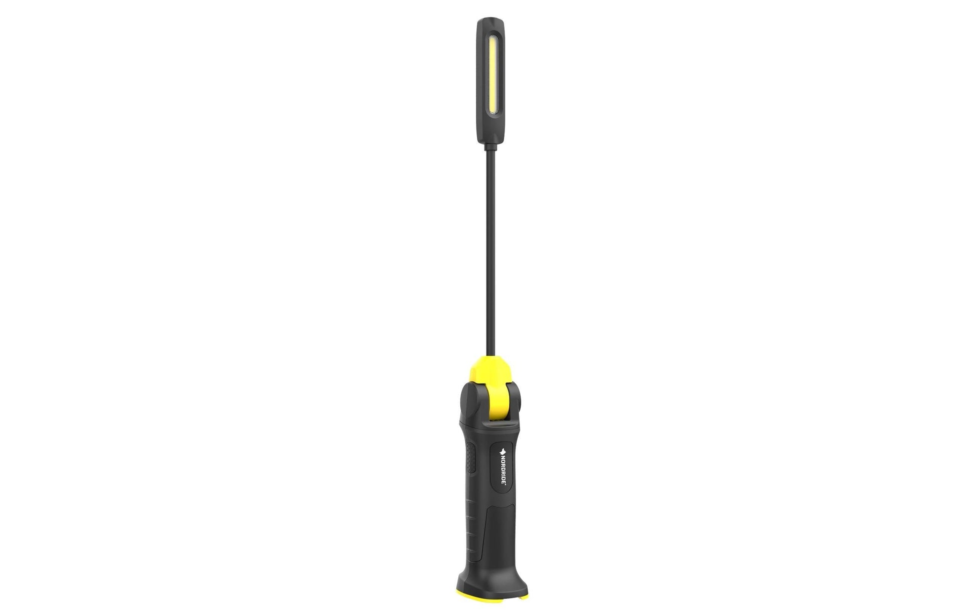 NORDRIDE Handleuchte Twist – 47,6 × 6,5 × 5,1 cm, 500 lm, 10 W, 5800 K, dimmbar, IP65, schwarz/gelb, Magnet
