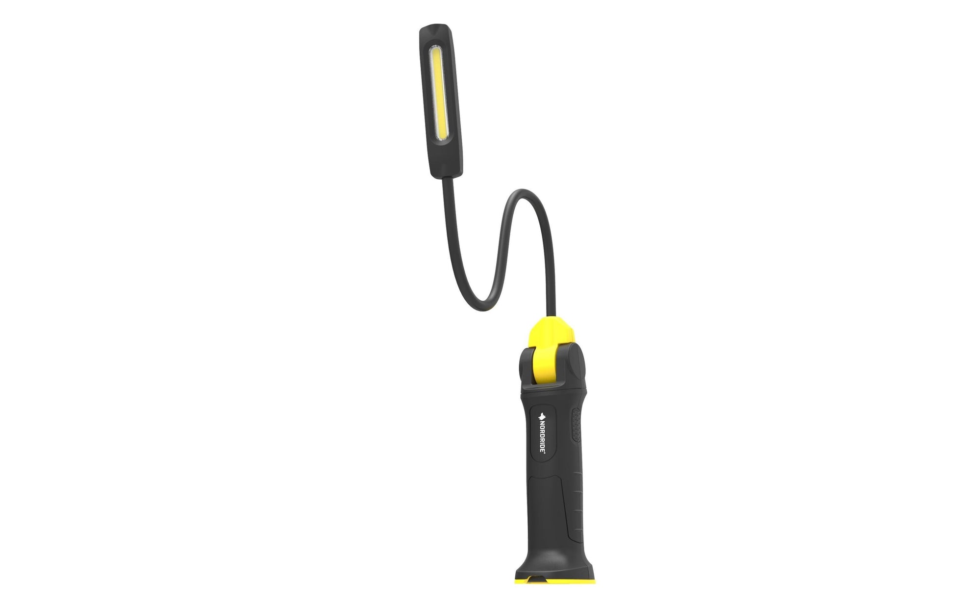 NORDRIDE Handleuchte Twist – 47,6 × 6,5 × 5,1 cm, 500 lm, 10 W, 5800 K, dimmbar, IP65, schwarz/gelb, Magnet