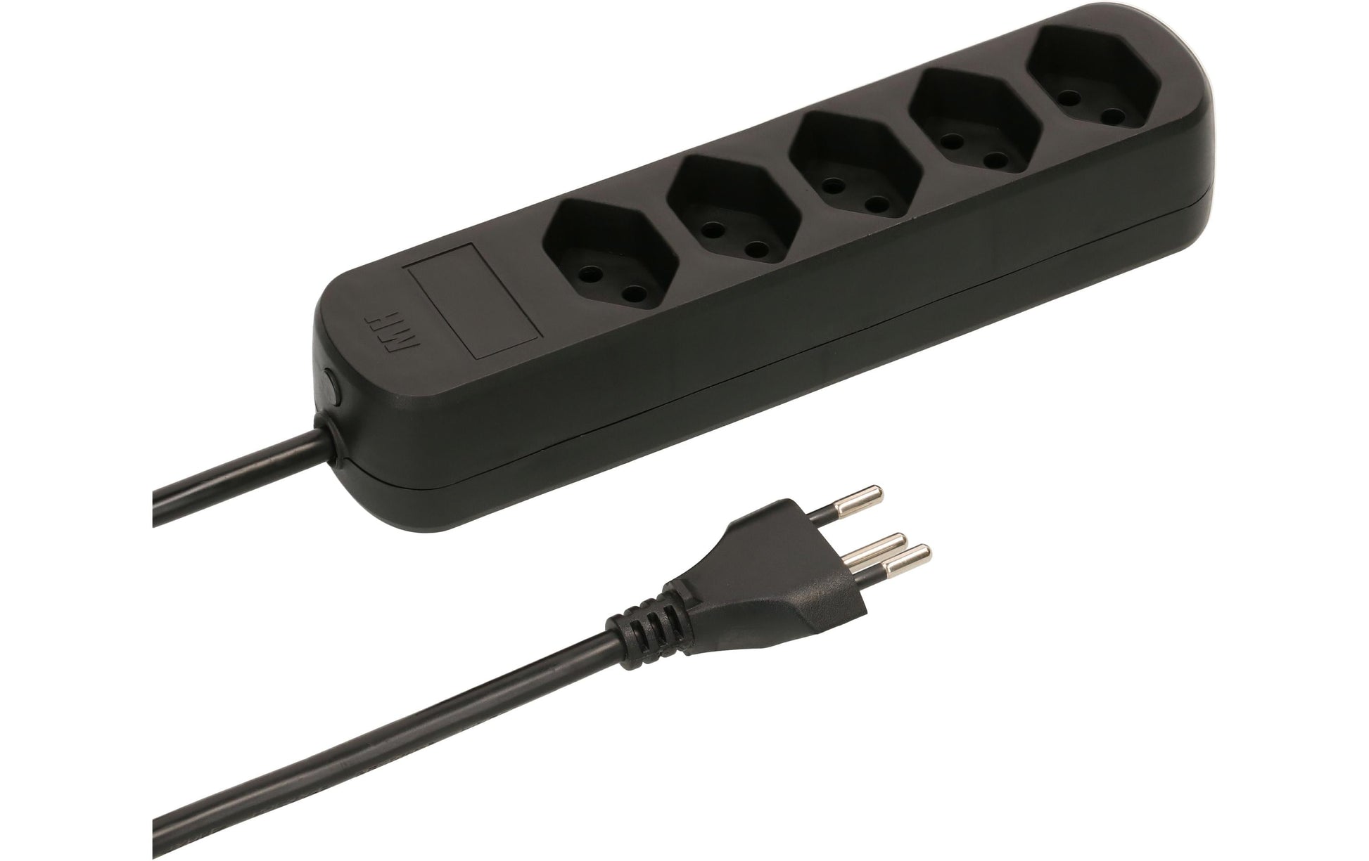 Max Hauri AG Max Hauri Basic-Line Steckdosenleiste, 5×T13, ohne Schalter, 1,5 m, Überstromschutz – schwarz