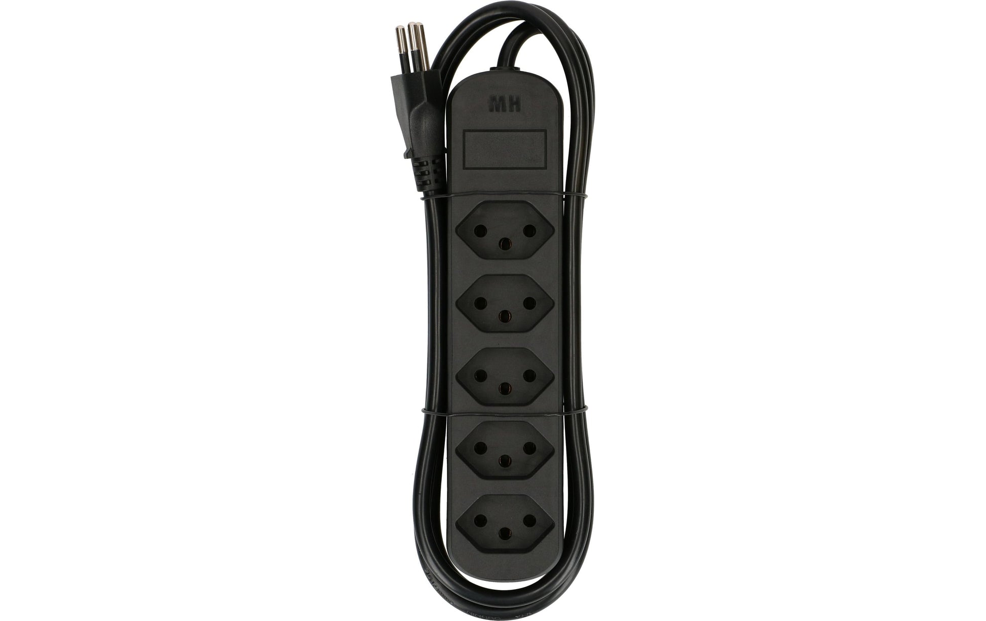 Max Hauri AG Max Hauri Basic-Line Steckdosenleiste, 5×T13, ohne Schalter, 1,5 m, Überstromschutz – schwarz