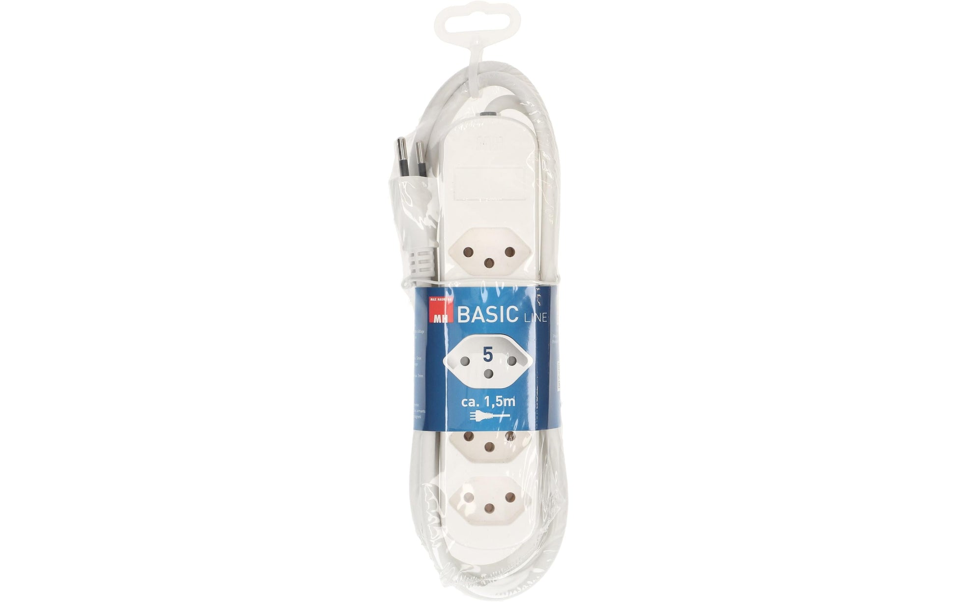 Max Hauri AG Max Hauri Basic-Line – Steckdosenleiste, 5× T13, ohne Schalter, 1,5 m, Stecker T12