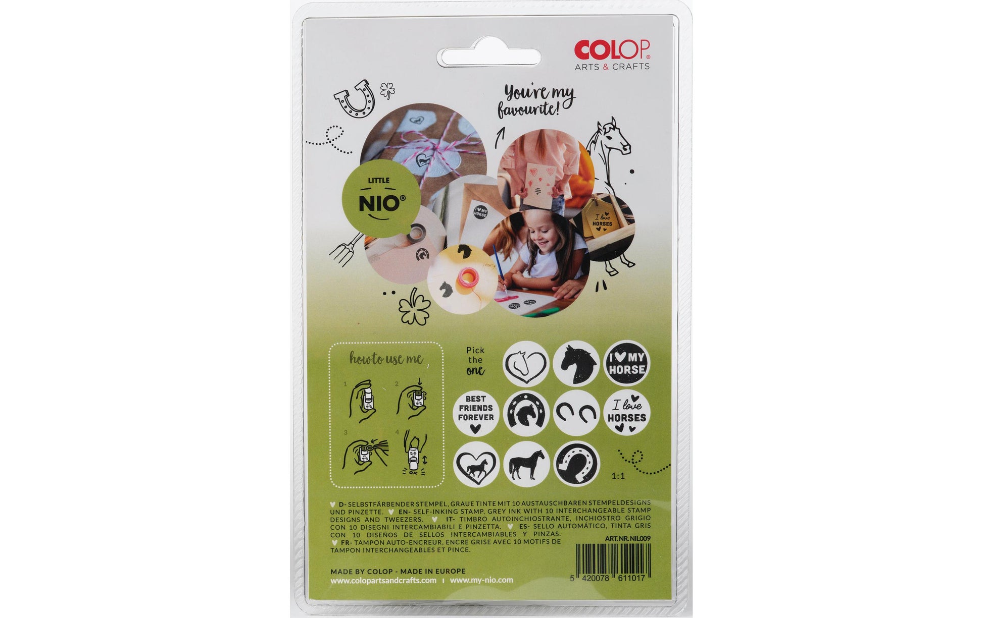 Colop Little NIO – Motivstempel, Motiv Pferde