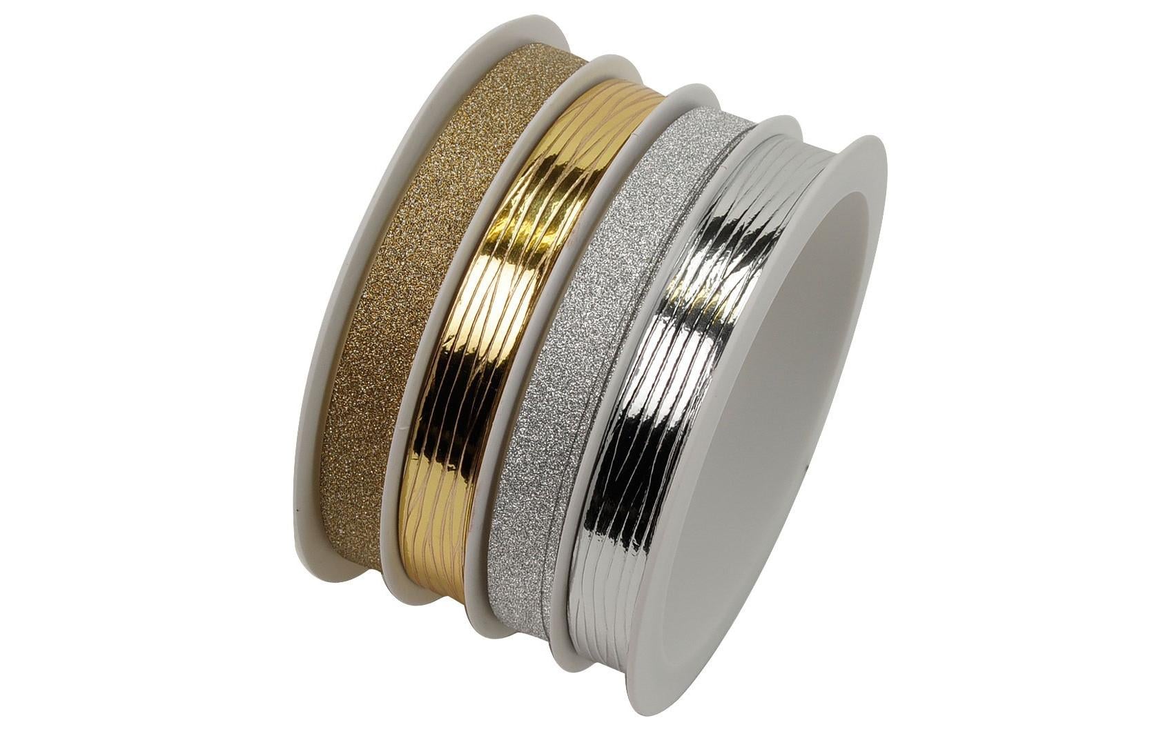 Braun + Company Geschenkband metallisch, mehrfarbig – 10 mm × 16 m – 1 Stk.