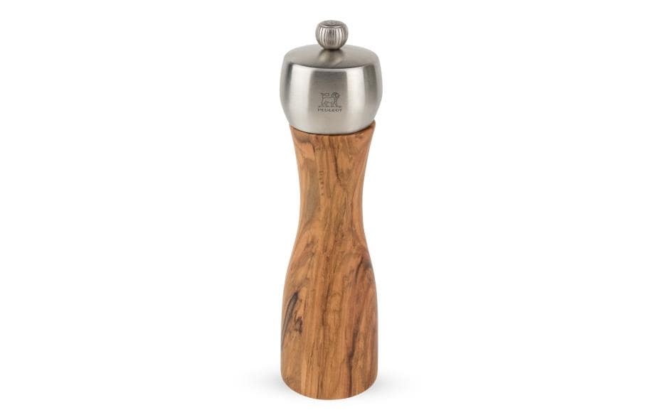 Peugeot Pfeffermühle Fidji – einstellbares Stahl-Mahlwerk, manuell – Olivenholz – Braun – 5 × 20 cm