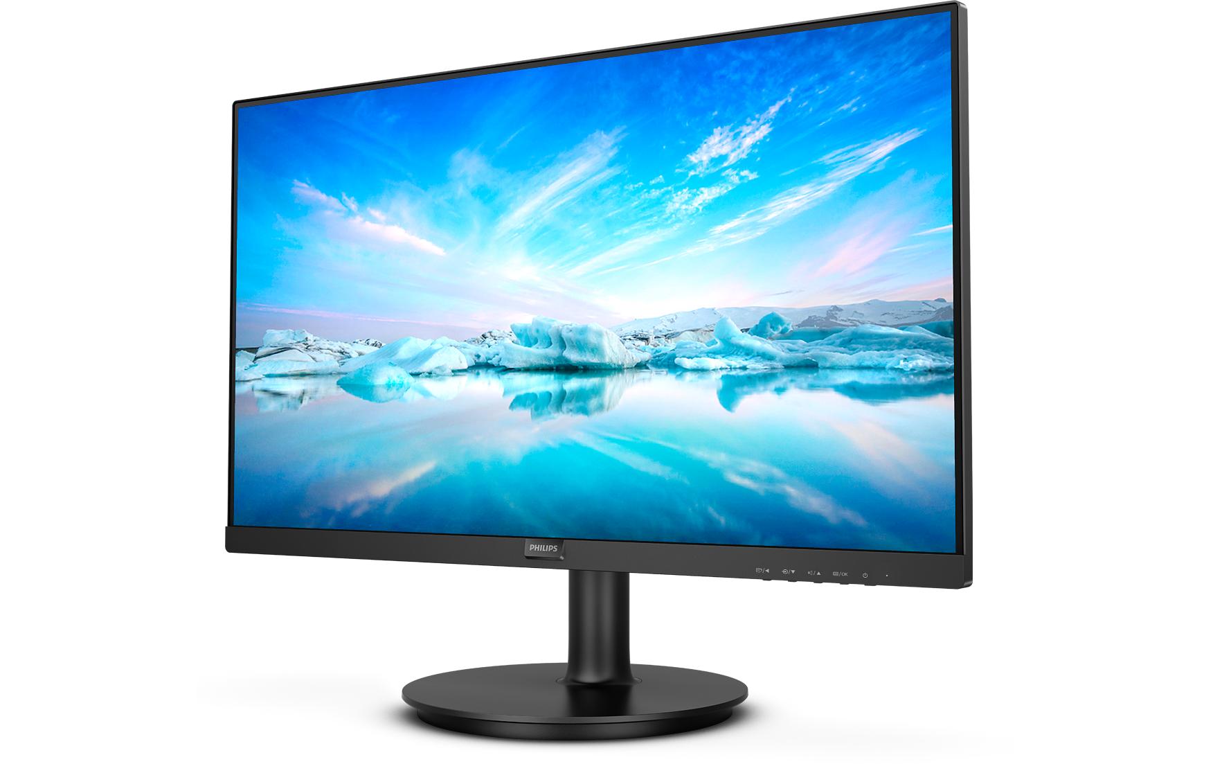 Philips 222V8LA/00 – Monitor, 21,5" 1920 × 1080 (Full HD), VA, 75 Hz, 250 cd/m², VESA 100 × 100, Schwarz