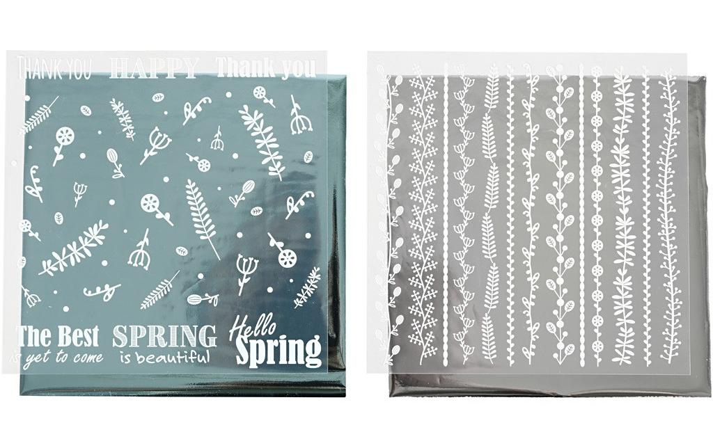 Creativ Company Holografische Transferfolie – 15 × 15 cm, Mehrfarbig, Metallic – 2 Blätter