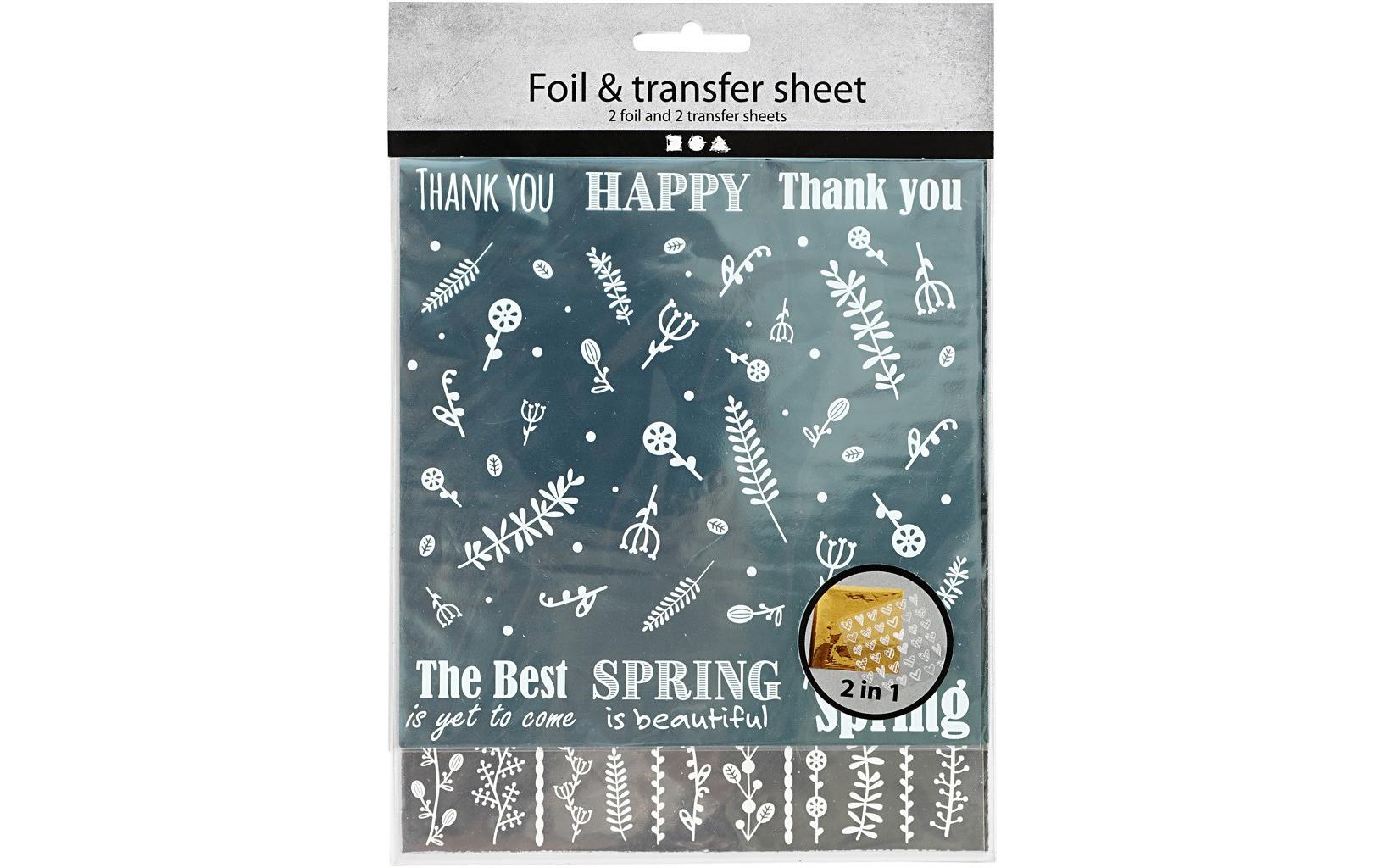 Creativ Company Holografische Transferfolie – 15 × 15 cm, Mehrfarbig, Metallic – 2 Blätter