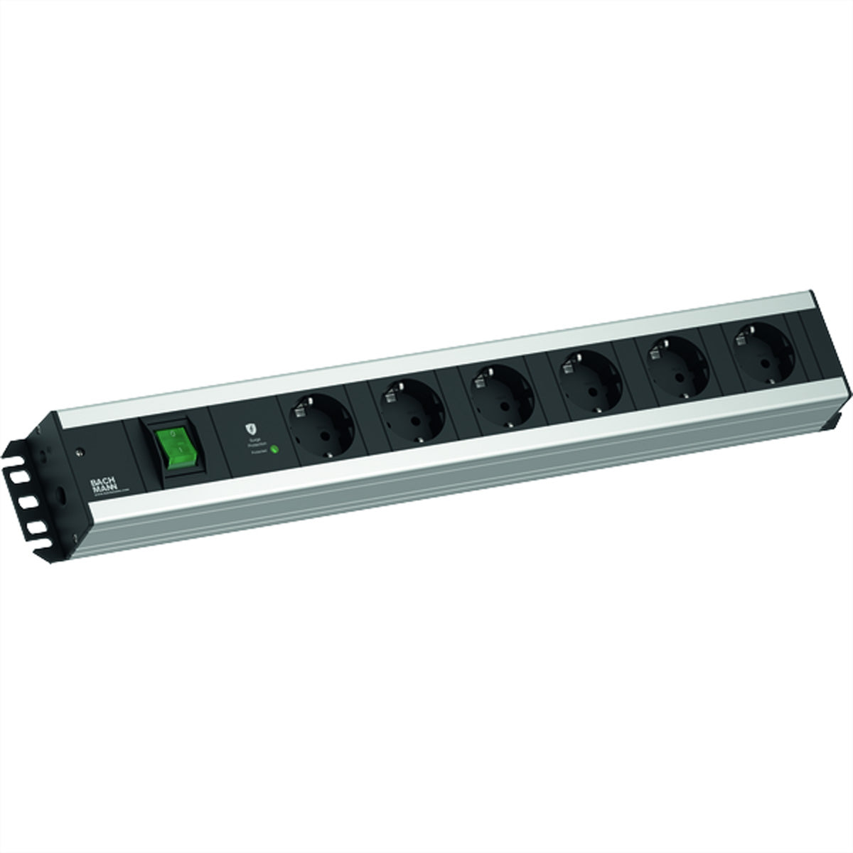 Bachmann Handwerkerleiste – Steckdosenleiste, 6× Schuko (Typ F), mit Überspannungsschutz, 2,0 m