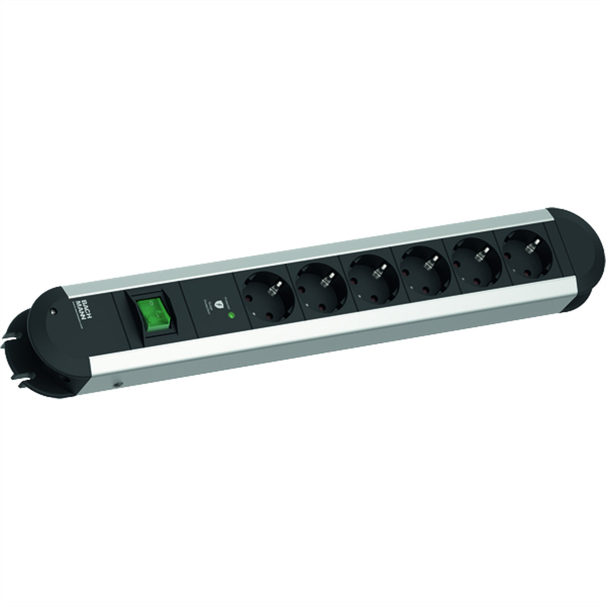 Bachmann Steckdosenleiste – 6×Schuko (Typ E/F), 2,0 m, Schalter, Überspannungsschutz