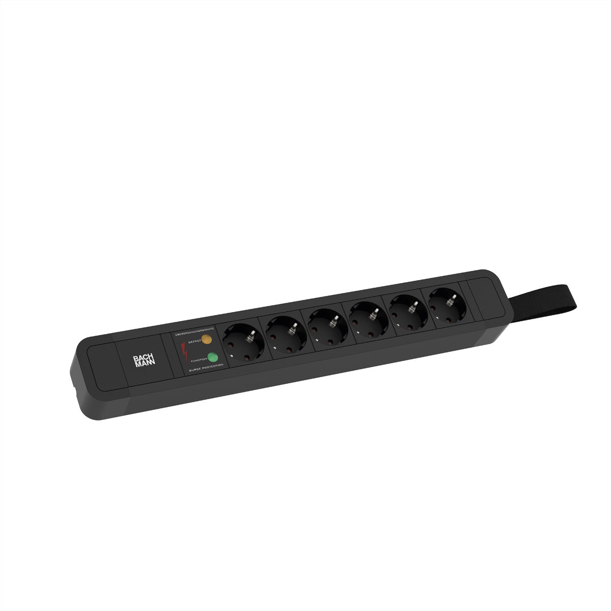 Bachmann PRIMO2 – Steckdosenleiste, 6× Schuko, 2 m, Stecker CEE 7/7, Überspannungsschutz