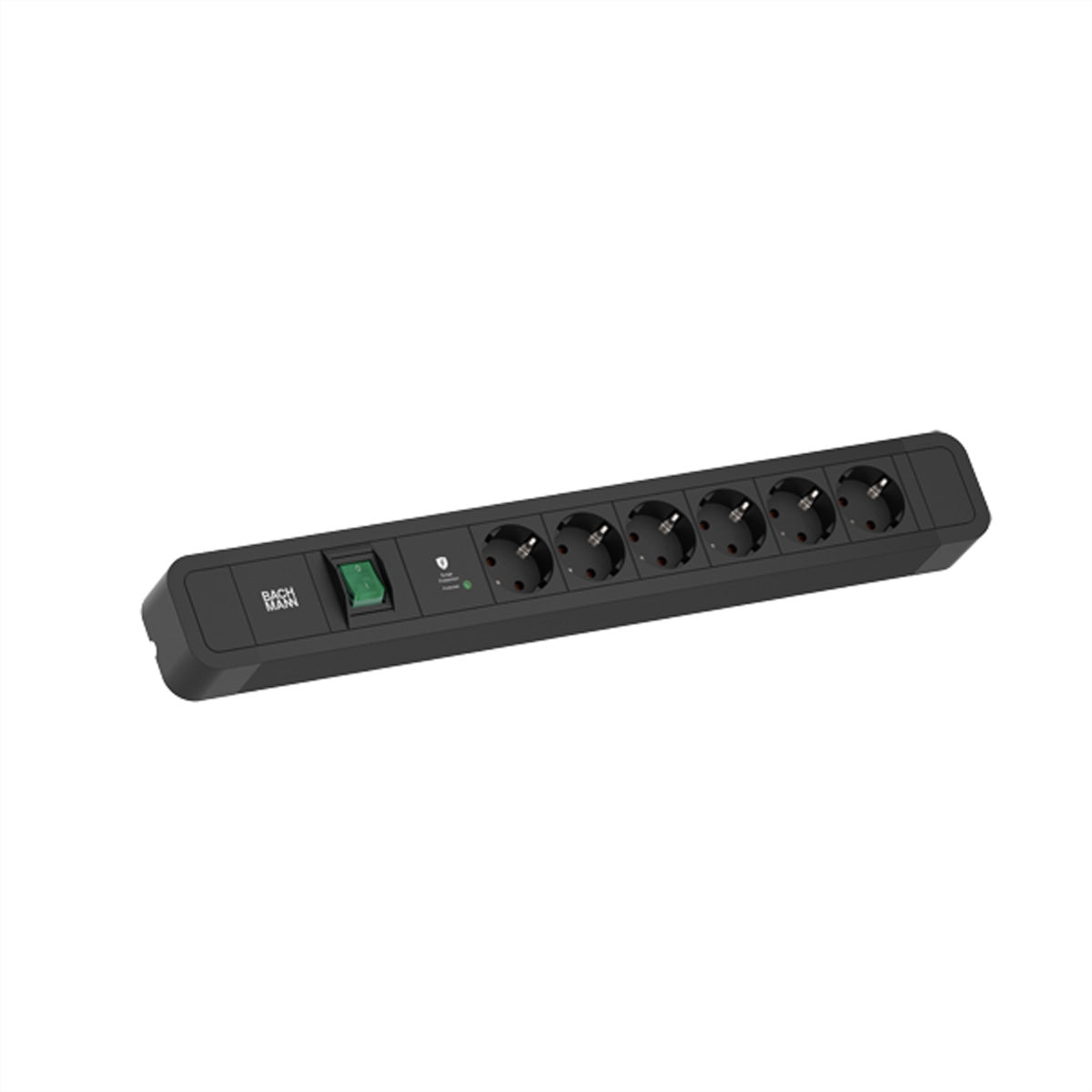Bachmann Steckdosenleiste – 6×Schuko (Typ E/F), 2 m, Schalter, Überspannungsschutz