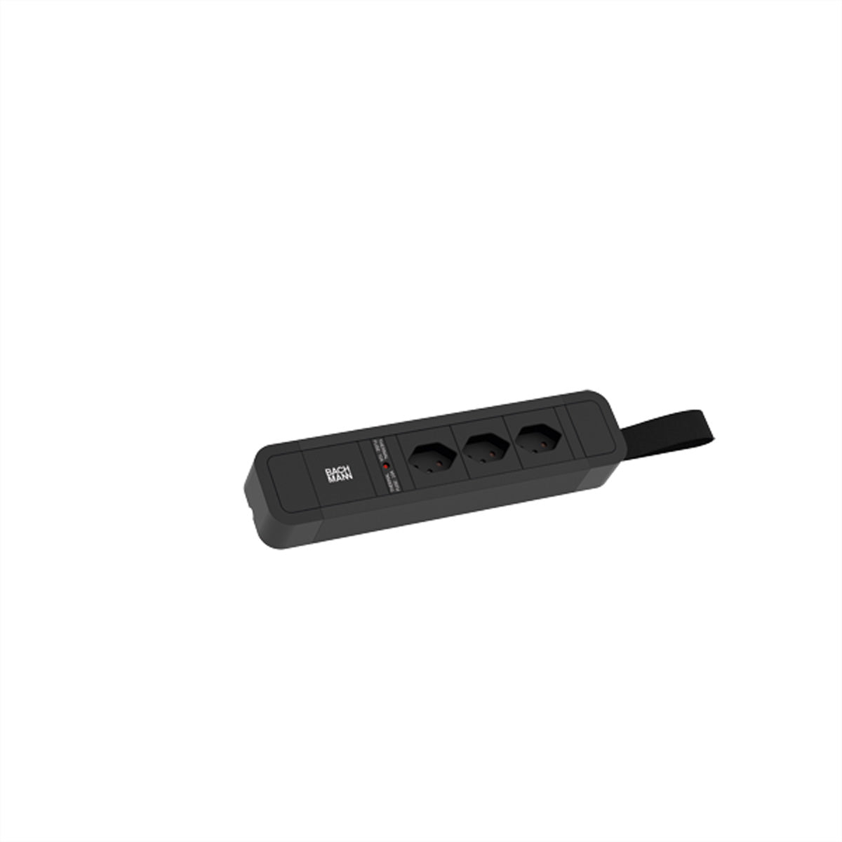 Bachmann PRIMO 2 Steckdosenleiste, 3×T13, ohne Schalter, 2 m, Eingang T12 – schwarz