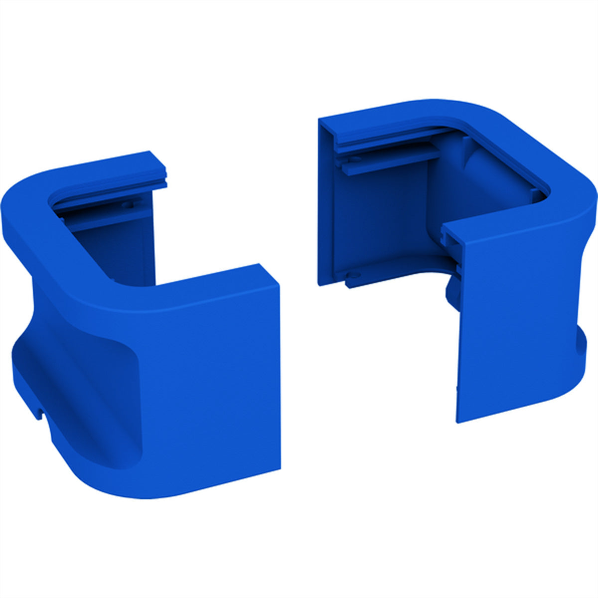 Bachmann PRIMO 2 Steckdosenleiste, Endkappen mit Kabelaufwicklung, 2 Stk., 50×60×40 mm – Blau